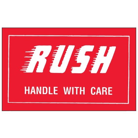Bsc Preferred 4 x 6'' - ''Rush'' Fluorescent Red Labels BUY00023948